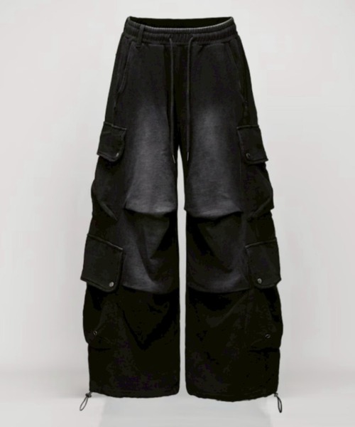 CHIKASHITSU PLUS HIGH】4 pocket dirty wash sweat cargo pants