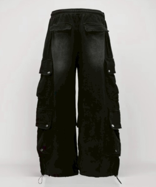 CHIKASHITSU PLUS HIGH】4 pocket dirty wash sweat cargo pants