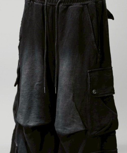 CHIKASHITSU PLUS HIGH】4 pocket dirty wash sweat cargo pants