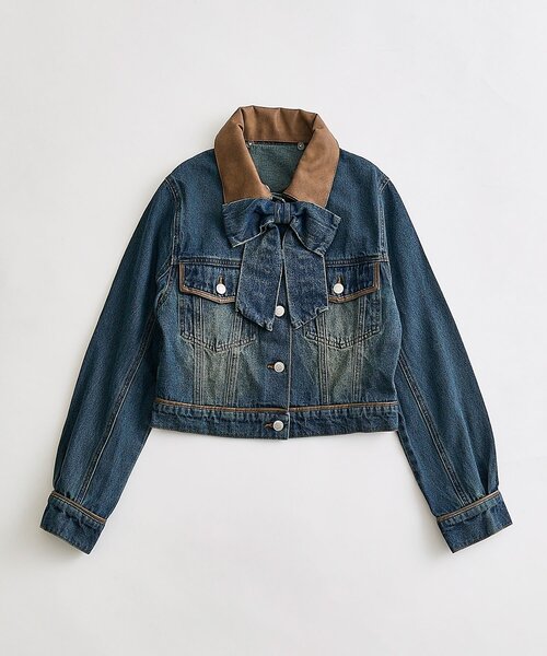 合皮衿Gジャン（デニムジャケット）｜OLIVE des OLIVE（オリーブデ