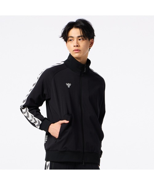 hummel（ヒュンメル）の「hummel/ヒュンメル HMP  ﾄﾗｯｸｼﾞｬｹｯﾄ（ジャージ・レディース・ブラック/ライトグレー/チェック・S/M/L/XL）」の2枚目の写真