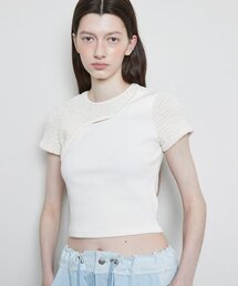 L3 CUTOUT SHORT SLEEVE T-SHIRT(CREAM)
