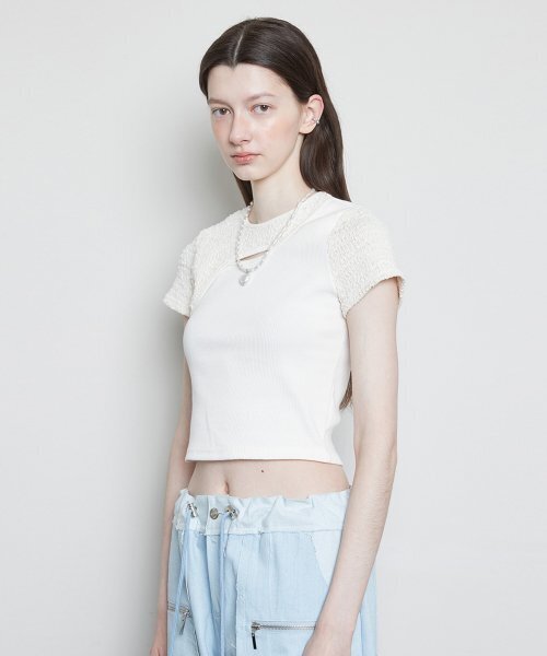 LARTIGENT(ラーティゼン)の「L3 CUTOUT SHORT SLEEVE T-SHIRT(CREAM)(Tシャツ/カットソー・レディース・その他・FREE)」の3枚目の写真