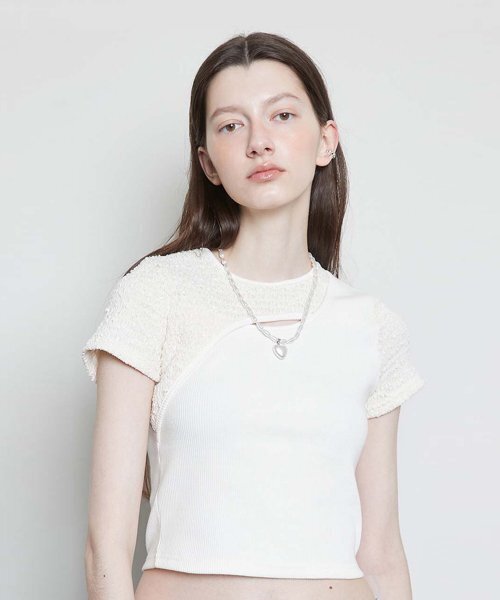 LARTIGENT(ラーティゼン)の「L3 CUTOUT SHORT SLEEVE T-SHIRT(CREAM)(Tシャツ/カットソー・レディース・その他・FREE)」の4枚目の写真