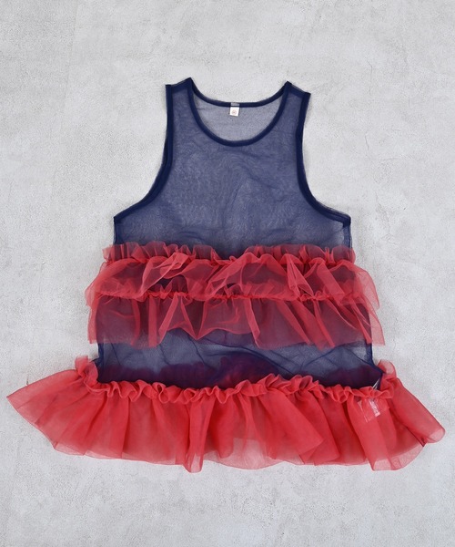 MARKEY'S（マーキーズ）の「チュールバイカラーワンピース（ワンピース・キッズ・ネイビー/オフホワイト/ピンク・LL/L/M/S）」の18枚目の写真