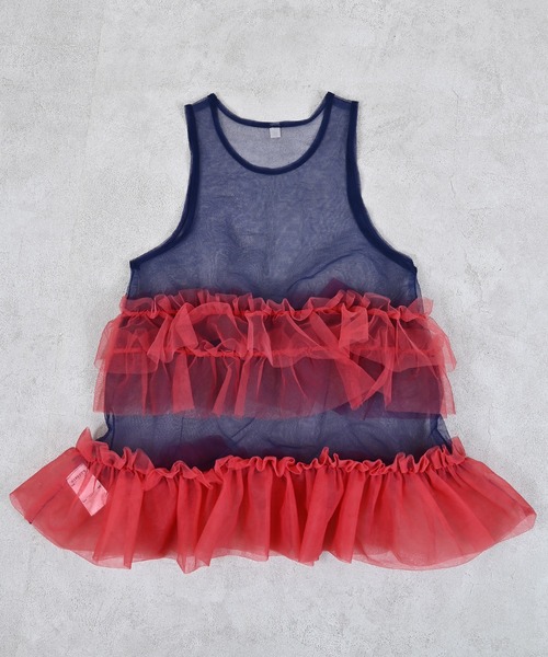 MARKEY'S（マーキーズ）の「チュールバイカラーワンピース（ワンピース・キッズ・ネイビー/オフホワイト/ピンク・LL/L/M/S）」の19枚目の写真