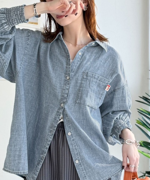 新品タグ付き　エルニ コットンシャツ フリーサイズ 定価 ¥31.900- セール】《JaVaジャバコラボ》紫外線や冷房対策にも♪サラッとコットン