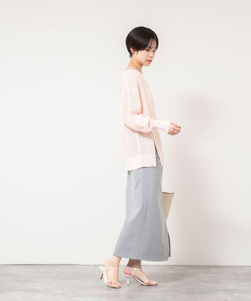 NOLLEY’S Sophi(ノーリーズソフィ)の「《手洗い可能》片畦前スリットプルオーバー(ニット/セーター・レディース・オフホワイト/ベビーピンク・38)」の14枚目の写真