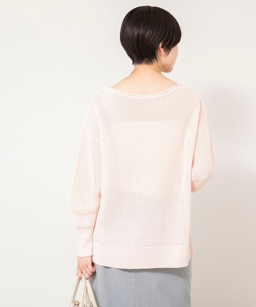NOLLEY’S Sophi(ノーリーズソフィ)の「《手洗い可能》片畦前スリットプルオーバー(ニット/セーター・レディース・オフホワイト/ベビーピンク・38)」の17枚目の写真