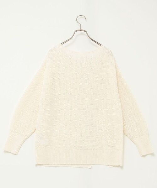 NOLLEY’S Sophi(ノーリーズソフィ)の「《手洗い可能》片畦前スリットプルオーバー(ニット/セーター・レディース・オフホワイト/ベビーピンク・38)」の3枚目の写真