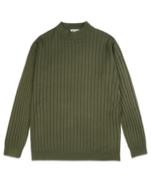 NUBINDA（ヌビンダ）の「リブハーフタートルネックニット [カーキ]（ニット/セーター）」
