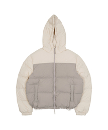 TCM color block puffer jacket (grey)