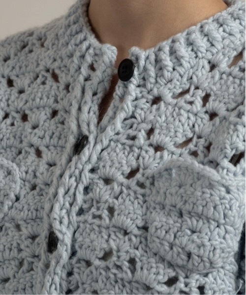 lawgy(ラウジー)の「loose chunky handmade knit cardigan / ルースチャンキーハンドメイドニットカーディガン(カーディガン/ボレロ・レディース・ホワイト/ブルー/イエロー・FREE)」の15枚目の写真