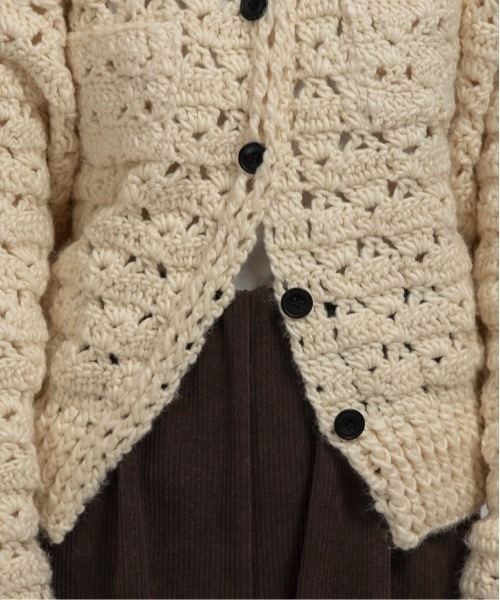 lawgy(ラウジー)の「loose chunky handmade knit cardigan / ルースチャンキーハンドメイドニットカーディガン(カーディガン/ボレロ・レディース・ホワイト/ブルー/イエロー・FREE)」の8枚目の写真