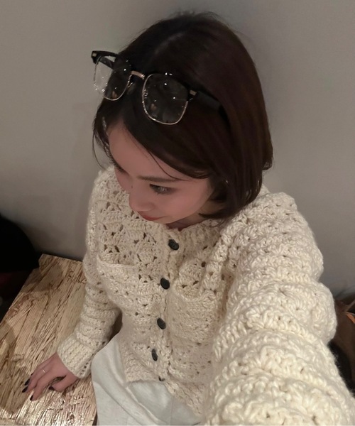 lawgy(ラウジー)の「loose chunky handmade knit cardigan / ルースチャンキーハンドメイドニットカーディガン(カーディガン/ボレロ・レディース・ホワイト/ブルー/イエロー・FREE)」の22枚目の写真