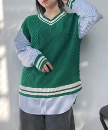 AS KNOW AS PLUS｜アズノゥアズプラスのニット/セーター（グリーン