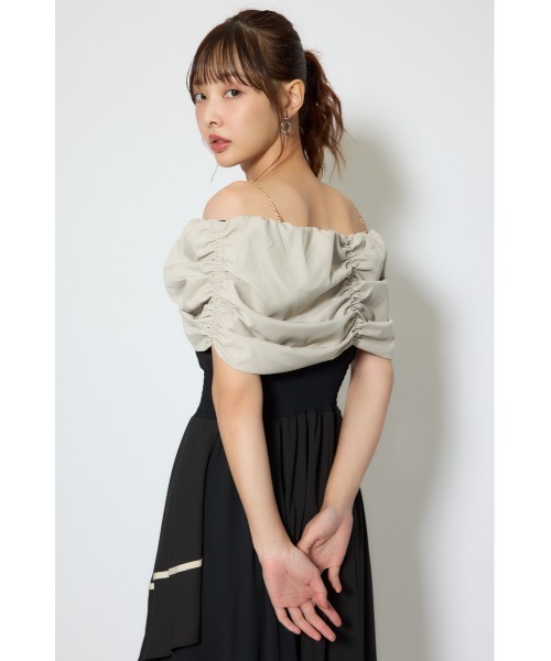 フロントビッグリボンフレアワンピース 春服 夏服（ワンピース