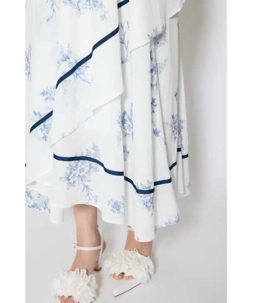 フロントビッグリボンフレアワンピース 春服 夏服（ワンピース
