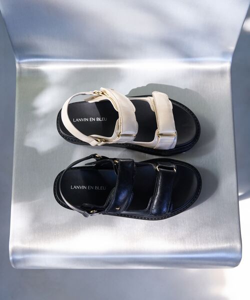 LANVIN en Bleuダイバー素材フラットサンダル 未使用級 美品 パデットフラットサンダル（サンダル）｜LANVIN en Bleu（ランバンオン
