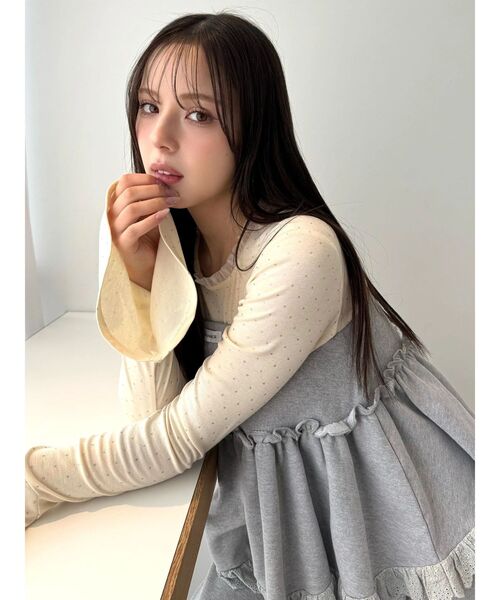 CALNAMUR(カルナムール)の「2wayスウェットミニスカート(スカート・レディース・グレー/ネイビー/ホワイト・FREE)」の4枚目の写真