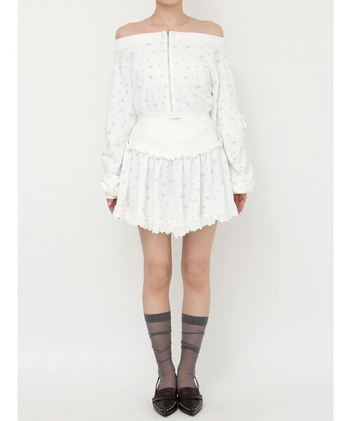 CALNAMUR(カルナムール)の「2wayスウェットミニスカート(スカート・レディース・グレー/ネイビー/ホワイト・FREE)」の13枚目の写真