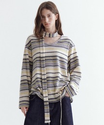 Fano Studios | ストライプ柄 ニットタイ付 ニットトップス FC26S095【Fano Studios】【2026SS】(ニット/セーター)