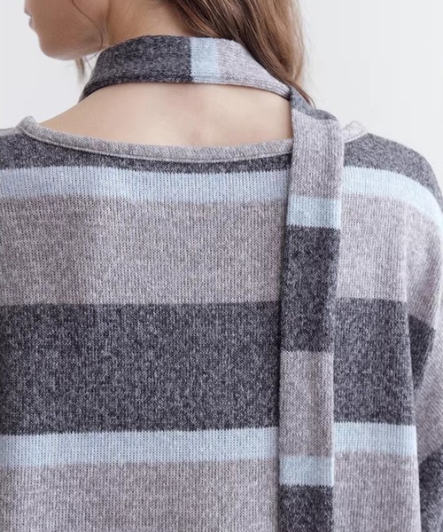 Fano Studios（ファノ ストゥディオズ）の「ストライプ柄 ニットタイ付 ニットトップス FC26S095【Fano Studios】【2026SS】（ニット/セーター・レディース・イエロー系その他/ブルー系その他・L/M/S）」の17枚目の写真