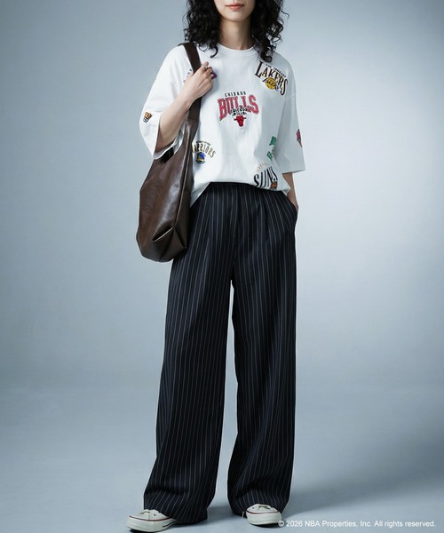 antiqua(アンティカ)の「NBA公式 ロゴ刺繍 Tシャツ(Tシャツ/カットソー・レディース・ダークグレー/ホワイト系その他/ホワイト/ブラック系その他/グレー系その他/ブラック・R/P)」の9枚目の写真