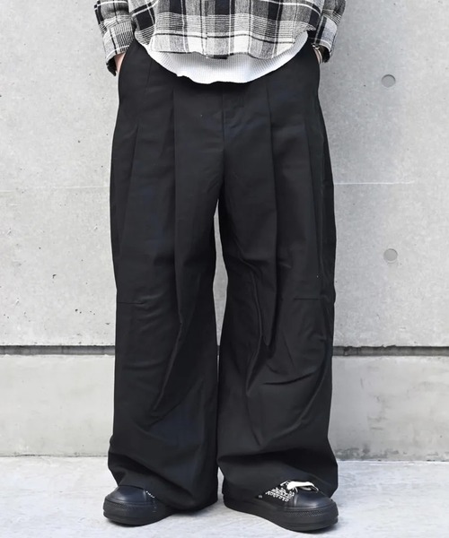 SHINYAKOZUKA(シンヤコヅカ)の「【SHINYAKOZUKA/シンヤコズカ】Hi BAGGY(その他パンツ・メンズ・ブラック/ベージュ・M/S)」の1枚目の写真
