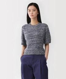 〔MUJI Labo〕婦人　コットン混ブークレ五分袖セーター