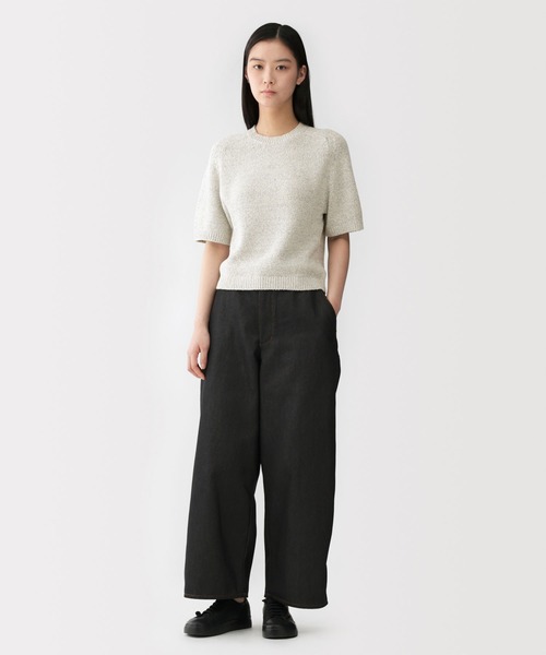 MUJI Labo（ムジラボ）の「〔MUJI Labo〕婦人　コットン混ブークレ五分袖セーター（ニット/セーター・レディース・ライトグレー/ネイビー・S/M/L/XL）」の11枚目の写真