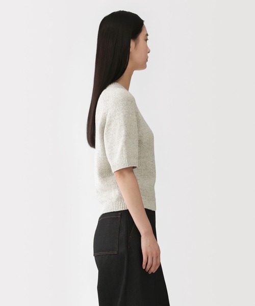 MUJI Labo（ムジラボ）の「〔MUJI Labo〕婦人　コットン混ブークレ五分袖セーター（ニット/セーター・レディース・ライトグレー/ネイビー・S/M/L/XL）」の10枚目の写真