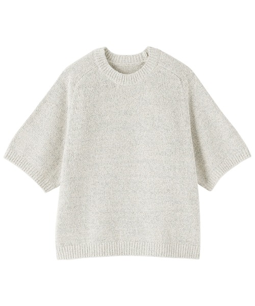 MUJI Labo（ムジラボ）の「〔MUJI Labo〕婦人　コットン混ブークレ五分袖セーター（ニット/セーター・レディース・ライトグレー/ネイビー・S/M/L/XL）」の7枚目の写真