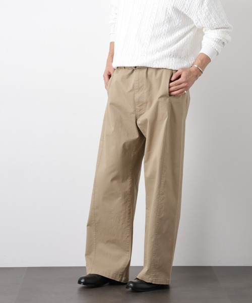 NANO universe(ナノユニバース)の「「ASSEMBLANC」ベルテッド3Dパンツ(その他パンツ・メンズ・ベージュ/ブラック・M/L)」の1枚目の写真