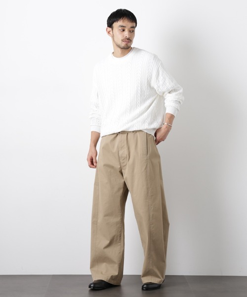 NANO universe(ナノユニバース)の「「ASSEMBLANC」ベルテッド3Dパンツ(その他パンツ・メンズ・ベージュ/ブラック・M/L)」の3枚目の写真