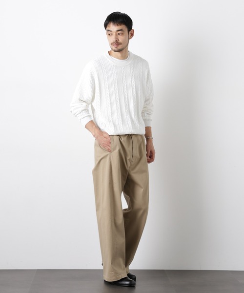 NANO universe(ナノユニバース)の「「ASSEMBLANC」ベルテッド3Dパンツ(その他パンツ・メンズ・ベージュ/ブラック・M/L)」の4枚目の写真