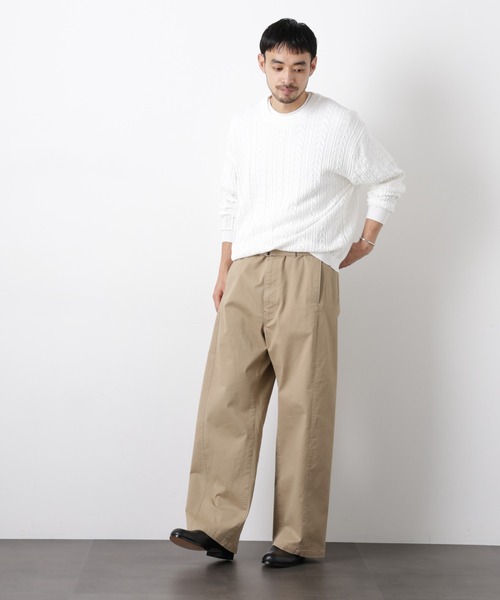 NANO universe(ナノユニバース)の「「ASSEMBLANC」ベルテッド3Dパンツ(その他パンツ・メンズ・ベージュ/ブラック・M/L)」の5枚目の写真