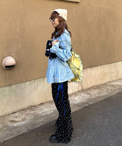 HELLO.SANFRANCISCO（ハローサンフランシスコ）の「【HELLO.SANFRANCISCO/ハローサンフランシスコ】ドット柄フリルビスチェ（キャミソール・レディース・パープル/ブラック/ホワイト・ONE SIZE）」の19枚目の写真