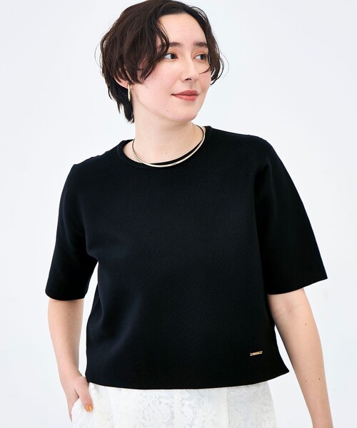 NOLLEY’S（ノーリーズ）の「《手洗い可能》ホールガーメントニットＴ（ニット/セーター・レディース・アイボリー/ダークブラウン/ネイビー・38）」の3枚目の写真