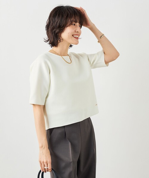 NOLLEY’S（ノーリーズ）の「《手洗い可能》ホールガーメントニットＴ（ニット/セーター・レディース・アイボリー/ダークブラウン/ネイビー・38）」の10枚目の写真