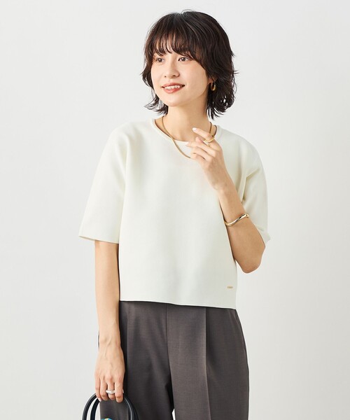 NOLLEY’S（ノーリーズ）の「《手洗い可能》ホールガーメントニットＴ（ニット/セーター・レディース・アイボリー/ダークブラウン/ネイビー・38）」の11枚目の写真