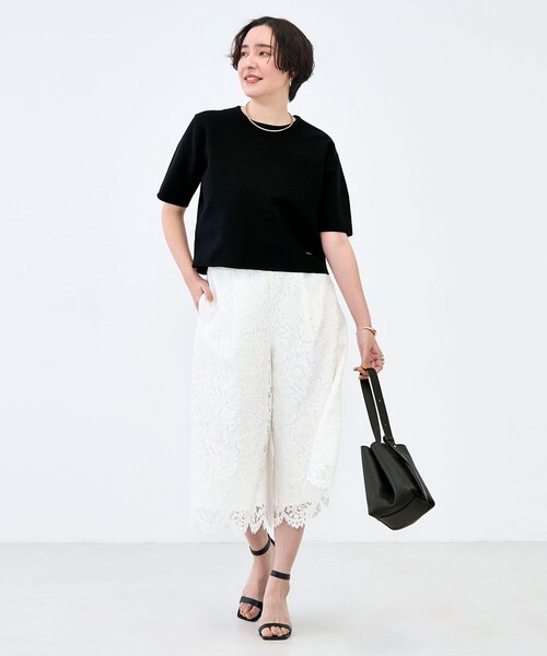 NOLLEY’S（ノーリーズ）の「《手洗い可能》ホールガーメントニットＴ（ニット/セーター・レディース・アイボリー/ダークブラウン/ネイビー・38）」の13枚目の写真