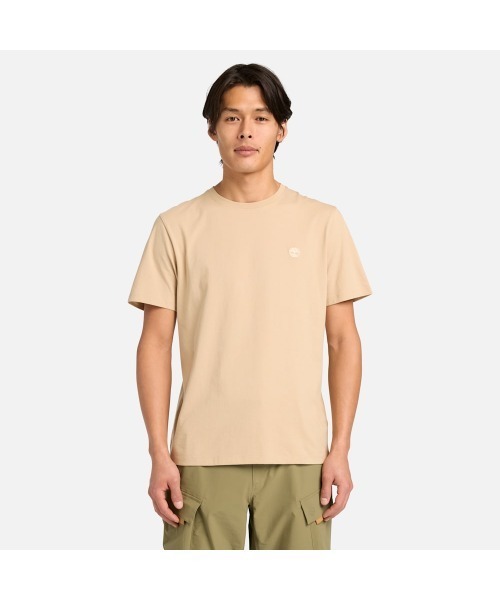 Timberland(ティンバーランド)の「半袖 チェスト ロゴ Tシャツ メンズ(Tシャツ/カットソー・メンズ・ベージュ・SMALL/MEDIUM/LARGE/XX-LARGE/X-LARGE)」の1枚目の写真