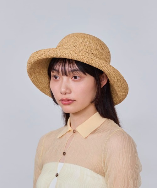 OVERRIDE(オーバーライド)の「OVERRIDE RAFFIA CROCHET SAILOR / オーバーライド(ハット・レディース・ベージュ・58cm)」の2枚目の写真