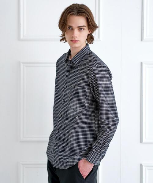DRESSTERIOR(ドレステリア)の「ミニチェックシャツ(シャツ/ブラウス・メンズ・ブラック・90/91/92/94)」の6枚目の写真