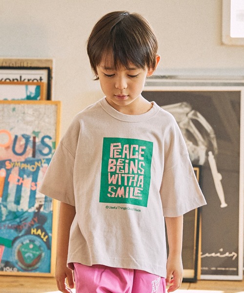 GENERATOR(ジェネレーター)の「ジェネレーター Peace Begins Tシャツ(Tシャツ/カットソー・キッズ・ホワイト/チャコールグレー/ベージュ系その他・M/XL/L)」の3枚目の写真