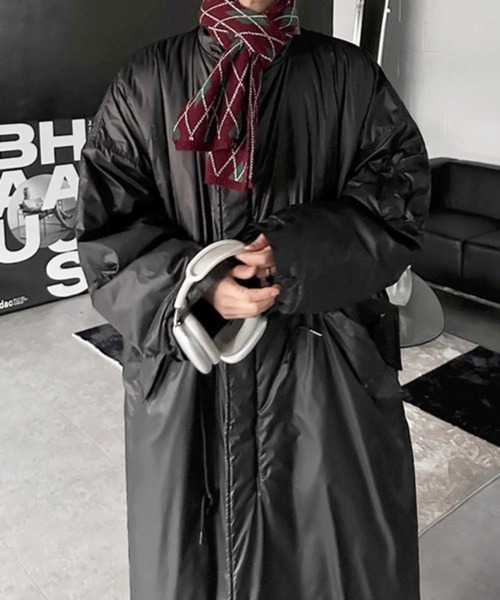 NOWLE（ノウル）の「【NOWLE】ウエストマーク 中綿 スタンドカラー ロングコート（ダウンジャケット/コート・メンズ・ブラック/ダークカーキ・FREE）」の15枚目の写真