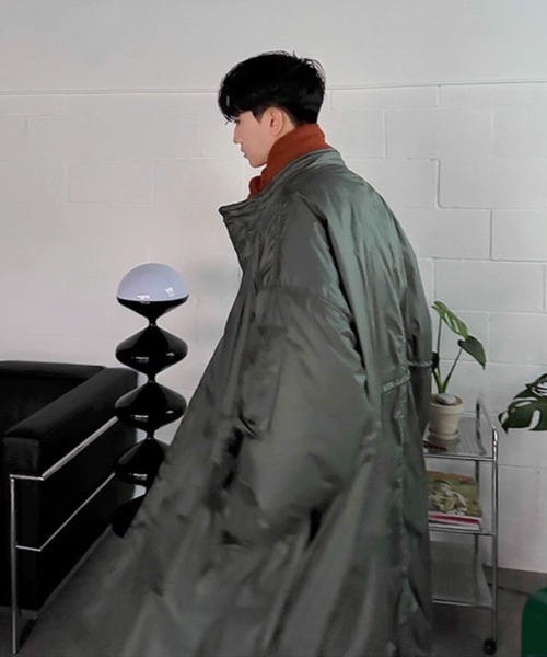 NOWLE（ノウル）の「【NOWLE】ウエストマーク 中綿 スタンドカラー ロングコート（ダウンジャケット/コート・メンズ・ブラック/ダークカーキ・FREE）」の7枚目の写真