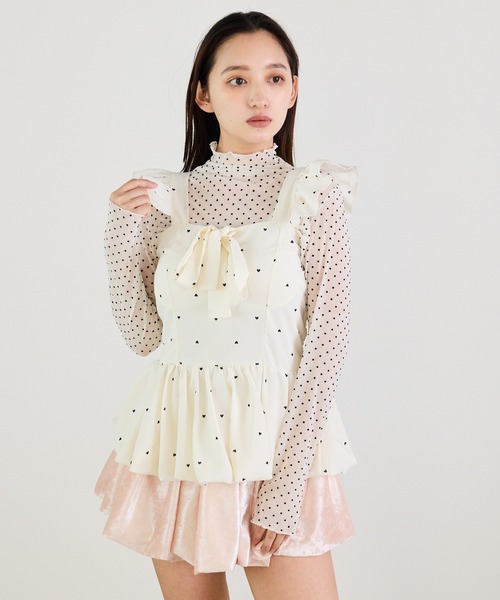 Siel(シエル)の「リボン付き ドットバルーンチュニックワンピ(ワンピース・レディース・レッド/ブラック/ホワイト・FREE)」の13枚目の写真