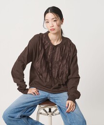 dahl'ia（ダリア）の「＜dahl’ia＞リメイク ロングスリーブ カットソー（Tシャツ/カットソー）」